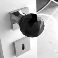 Crystal Door Knob - 50mm - Black Crysta