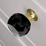 Pull Crystal Cabinet Knob - 25mm - Blac