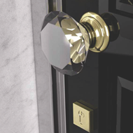 Door Knob - 80mm - Clear Mat Crystal/Po