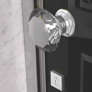 Door Knob - 80mm - Clear Mat Crystal/Ch