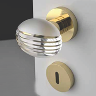 Door Knob - Clear Crystal/Polished Bras