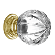 Pull&Push crystal 24% Pb knob on brass 