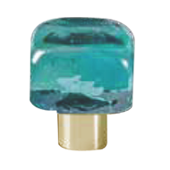 Glass furniture knob on brass base - Ma