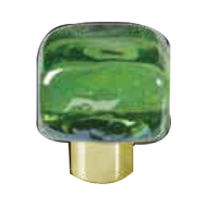 Glass furniture knob on brass base - Pa
