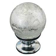 Glass furniture knob transparent with l