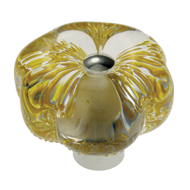 Glass furniture knob on brass base - Ye