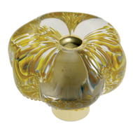 Glass furniture knob on brass base - Ye