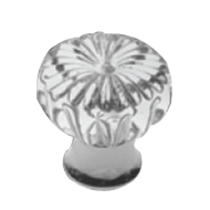 Glass furniture knob on brass base - Cl