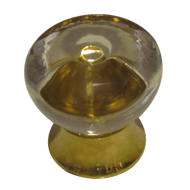 Glass furniture knob on brass base - Cl