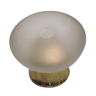 Glass furniture knob on brass base - Ma
