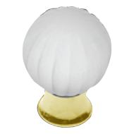 POMOLI glass furniture knob on brass ba