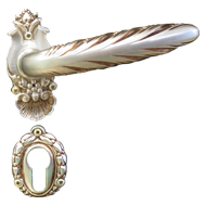 Reims Door Lever Handle on rose - Satin