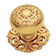 MOSACCIO Door Knob with rose - Gold Fin