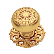 MOSACCIO Cabinet Knob with Rose - 24K -