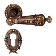 POMPEI Lever Handle on Rose in Matt Sil