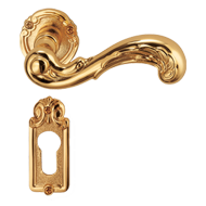 BEIRUT Door Lever Handle on rose - Gold