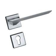 Cedro Square Lever Handle on Rose in Po
