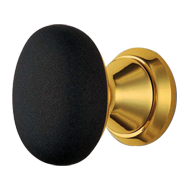 Loto Door Knob - Polished Brass/Matt Bl