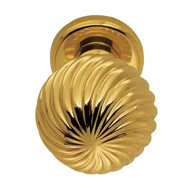 Cosmos Door Knob - Polished Brass Finis