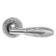 Napoli Door Lever Handle on Rose - Silv