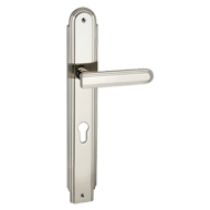 Deco Door Lever Handle on plate - Chrom