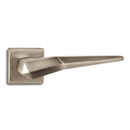 Plisse Lever Handle on Rose in Satin Ni