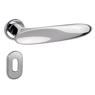 Life Door Lever Handle on rose - Satin 