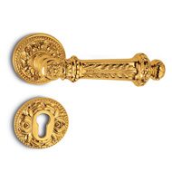 Paestum Door Handle on rose - Bronze Fi