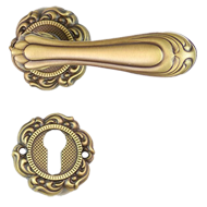 Door Lever Handle on rose wit