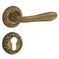 Door Lever Handle on rose with key hole