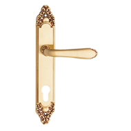 Door Lever Handle on Plate with key hol