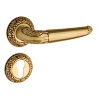 Door Lever Handle on rose wit