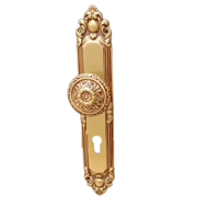 Door Knob on Plate (Big) - 85mm -  Matt