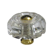 Crystal Cabinet Knob - Crystal/Gold Fin