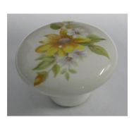 Flower Cabinet Knob - White/Multi Colou