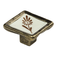 Furniture Knob Resin - 31mm - Flower/Ba