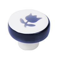 Furniture Knob - Porcelain Tulipan Dark