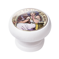 Furniture Knob - 40mm - White Wood Pari