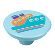 Kids Boat Light Blue Knob