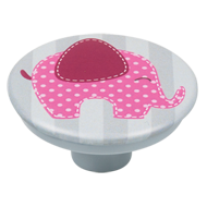 Pink Elephant Kids Cabinet Knob