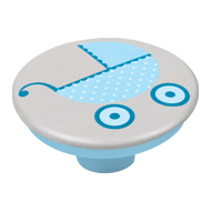 Baby Blue Buggy Dresser Knob