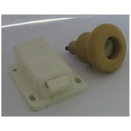 Push Latch With Knob - 50mm - Ivory/Woo