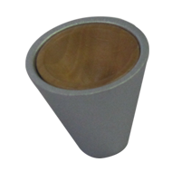 Cabinet Knob - Aluminium/ Beech Finish