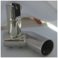2 Way 135 Degree Pipe To Glass Fitting