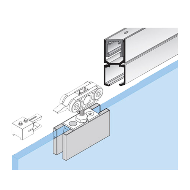 Glass Sliding Fitting - 130Kg - Chrome 