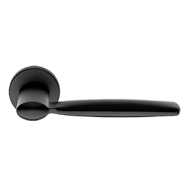 SPRING Door Lever Handle on rose - Blac