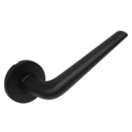 Door Lever Handle on rose - Black Matt 