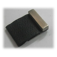 Cabinet Leather Knob - 18mm - Black/SS