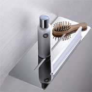 Shelf with glass scraper - Chrome Finis