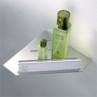 Corner Shelf with Glass Scraper - Chrom